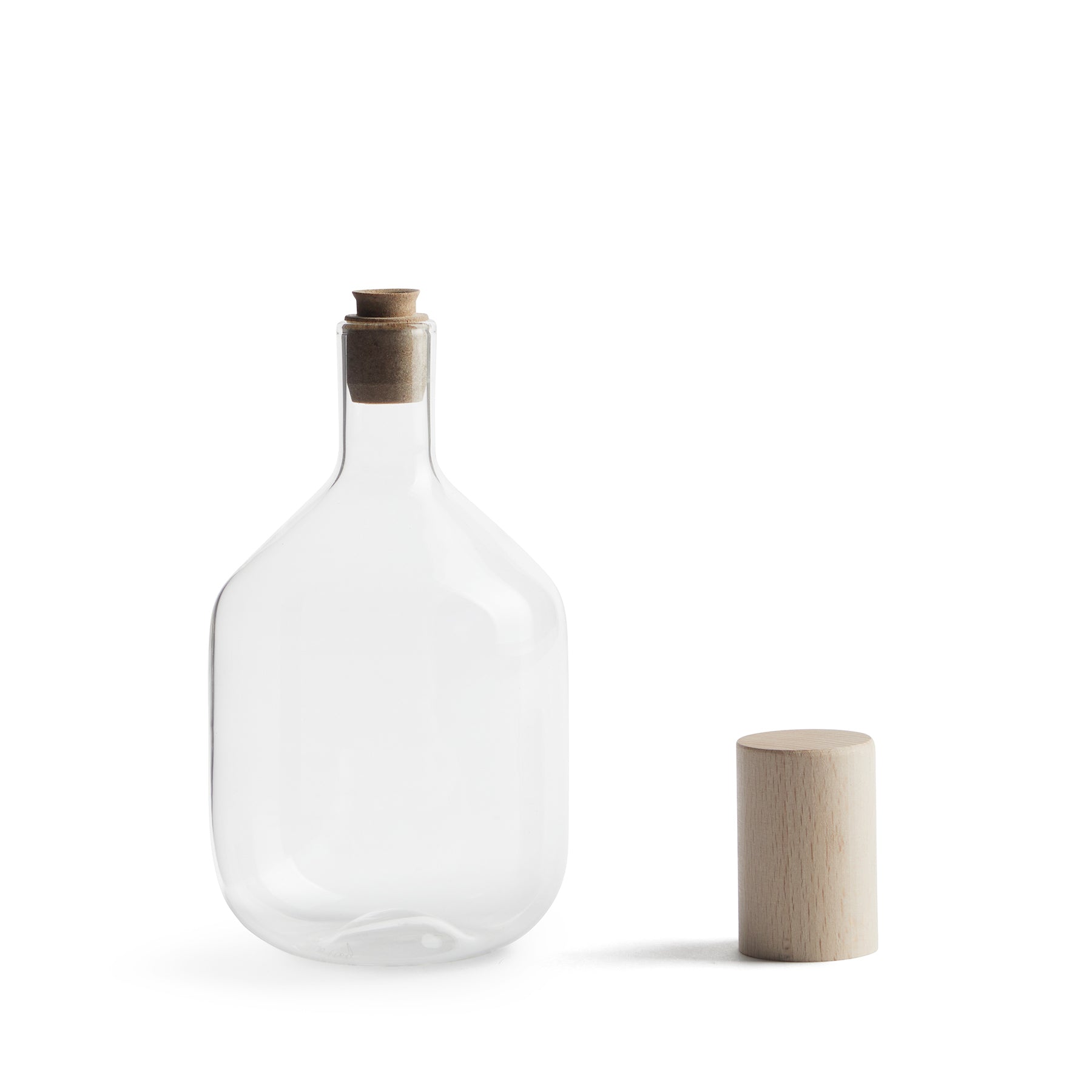Clear Glass Trulli Tall Bottle - Perfect for Water, Juice, or Wine Storage at Home, Office, or Parties