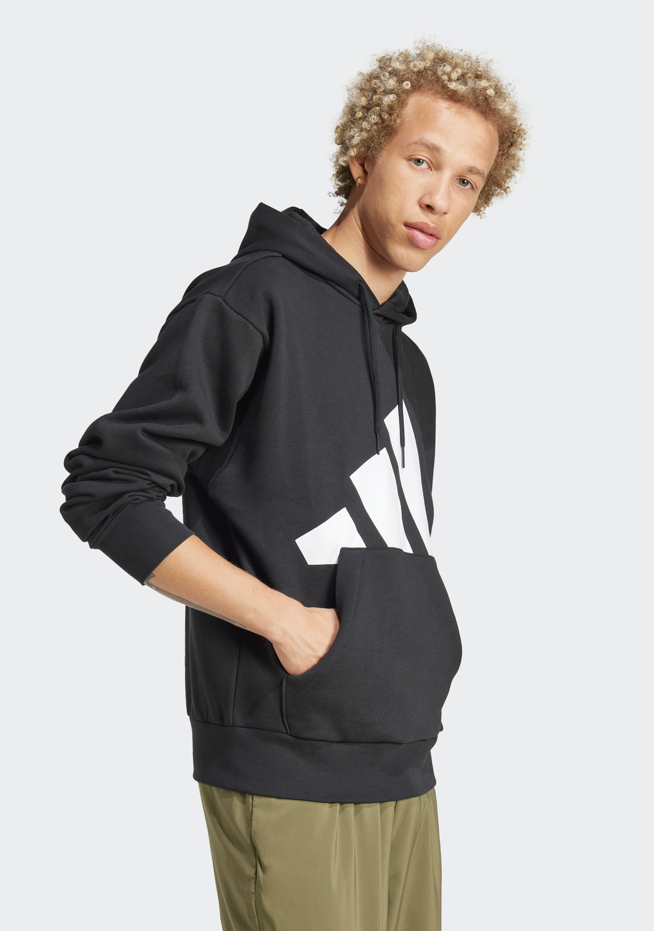 Adidas Men's Essentials Fleece Big Logo Hoodie - Comfortable Pullover Sweatshirt for Casual Wear, Gym & Street Style | Winter Warm Hooded Jacket for Running & Outdoor Activities