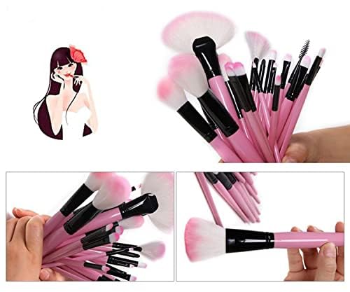 Premium 24-Piece ZemGlam Makeup Brush Set for Women & Girls - Professional Eyeshadow, Eyeliner, Eyebrow Brushes with Wooden Handles & Travel Pouch - Perfect for Everyday Makeup, Contouring, and Professional Beauty Looks