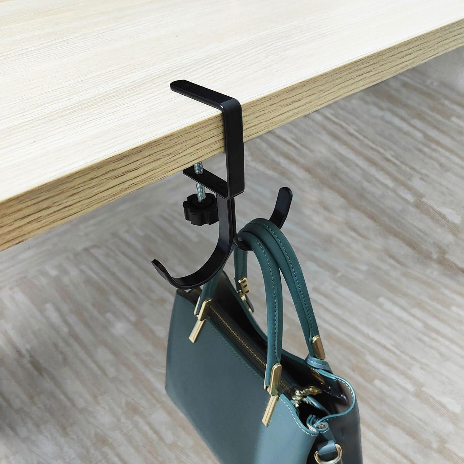 KISOY Heavy Duty Foldable Purse Hook - Table Handbag Hanger for Women, Sturdy Bag Holder for Restaurants & Desks (JL Type) | Perfect for Dining Out, Shopping & Office Use