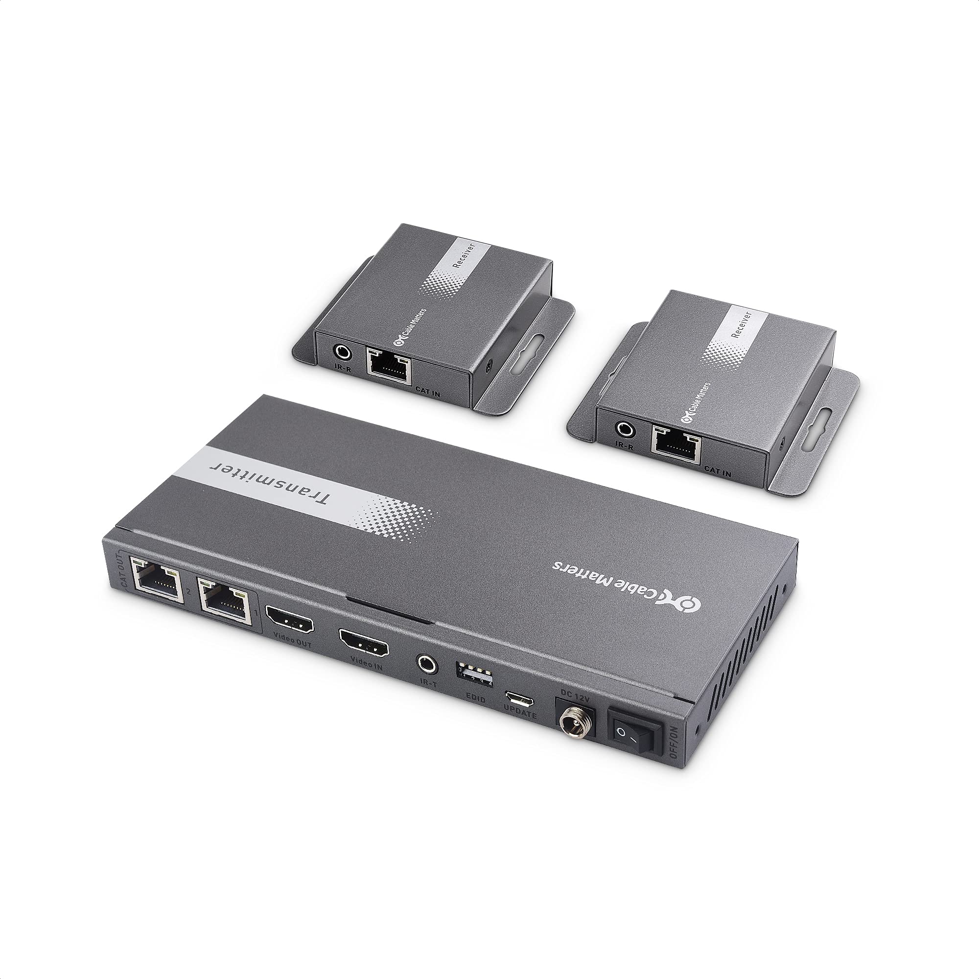 Cable Matters 4K 1x2 HDMI Extender Splitter - 4K HDMI Over Ethernet Extender Kit for 1-to-2 Setups | Supports 4K@60Hz up to 131ft & 1080p@60Hz up to 230ft | Ideal for Home Theater, Gaming & Conference Room Setup