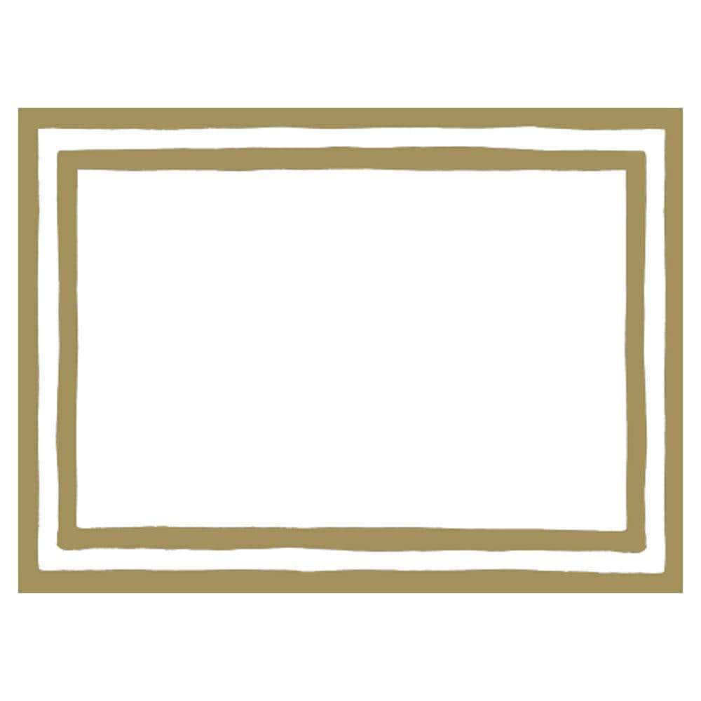 Gold Self-Adhesive Gift Tags - Caspari Border Stripe Labels (60 Count) - Perfect for Holiday Wrapping, Party Favors & DIY Crafts