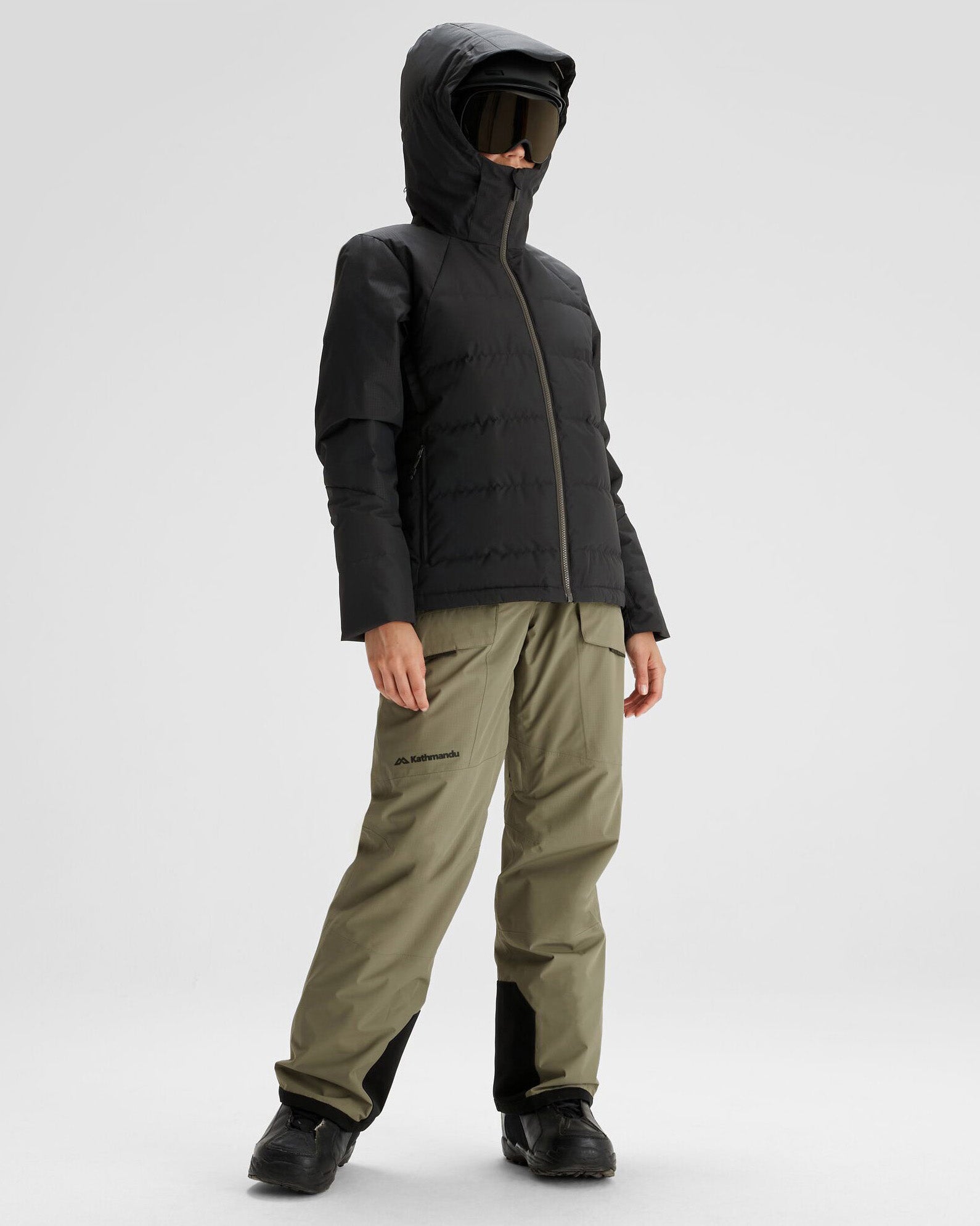 Women's PWDR Days Down Snow Jacket - Waterproof Winter Coat with Hood, Lightweight Warm Puffer Jacket for Skiing & Snowboarding (Black Stingray) - Perfect for Cold Weather Outdoor Activities