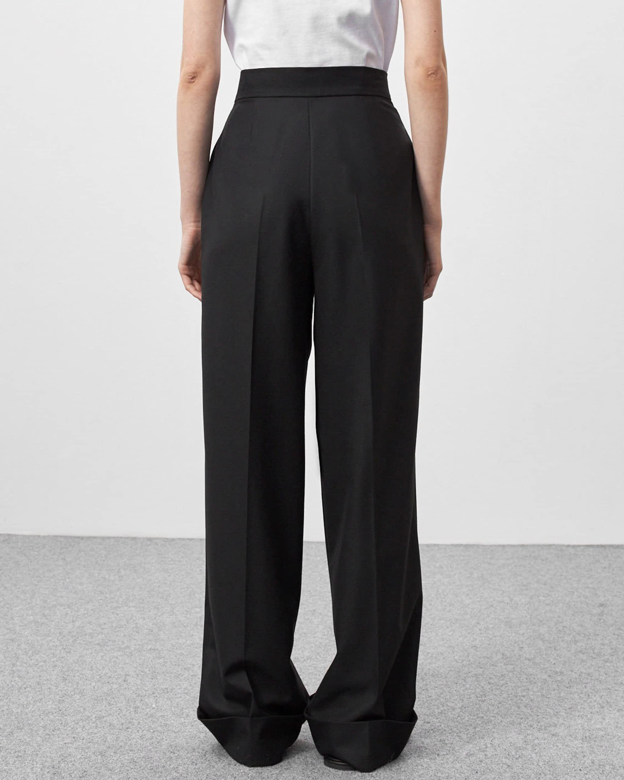 Women's High Waisted Wide Leg Trousers - Black Business Casual Pants for Work & Office | Straight Leg Long Pants for Professional Women | Perfect for Office Wear, Business Meetings & Formal Occasions