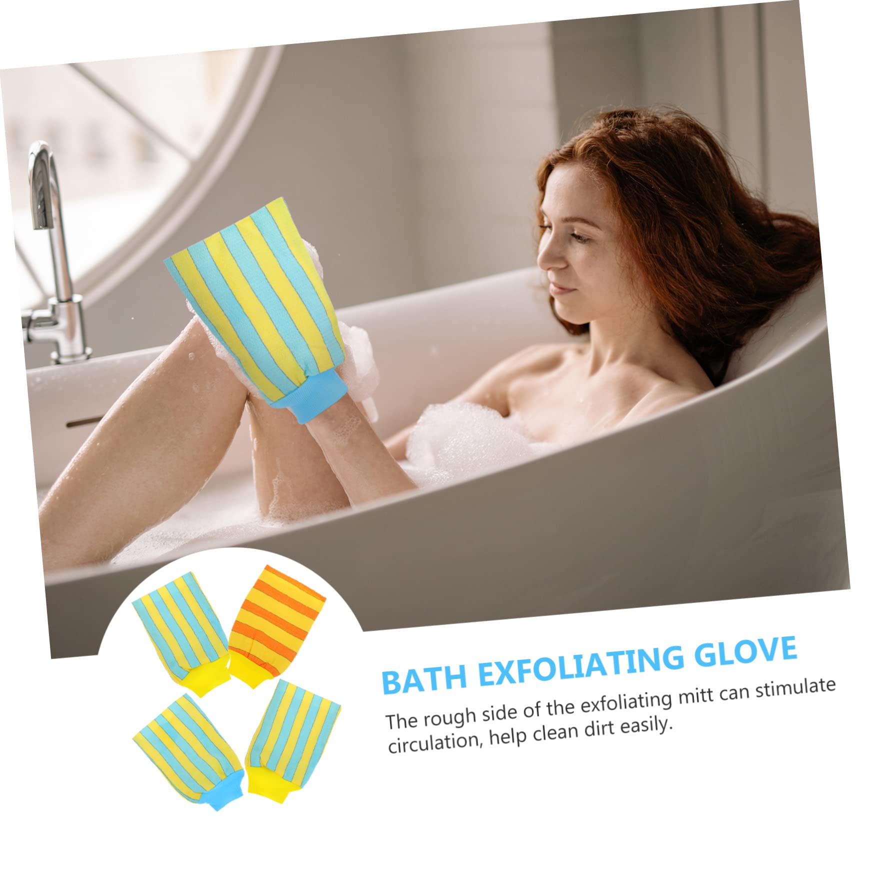 FOMIYES Exfoliating Shower Gloves - Spa Quality Bath Scrub Mitt for Smooth Skin, Home & Body Care - Perfect for Exfoliation, Massage & Relaxation (Random Style)
