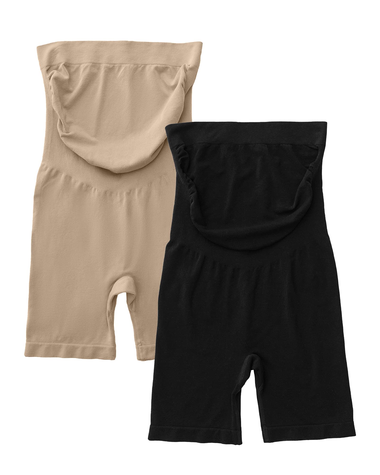 Kindred Bravely Bamboo Seamless Maternity Shorts 2 Pack - Ultra Soft No Rub Pregnancy Shorts for Comfort & Support | Perfect for Yoga, Lounging & Everyday Wear