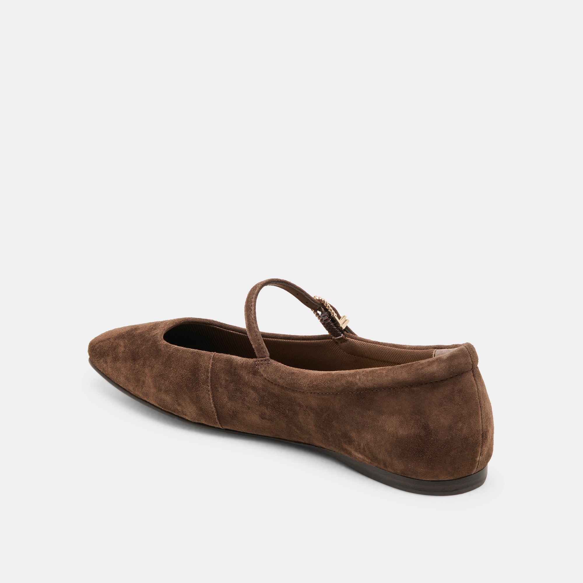 REYES Women's Ballet Flats - DK Brown Suede Comfortable Slip-On Shoes for Casual Wear, Office & Travel