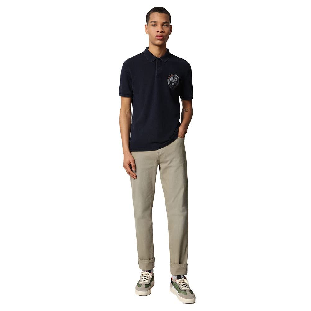 Napapijri Men's Short Sleeve Polo Shirt - Collar & Button Down Casual T-Shirt NP0A4F68 EOB | Perfect for Golf, Office Wear & Summer Outfits