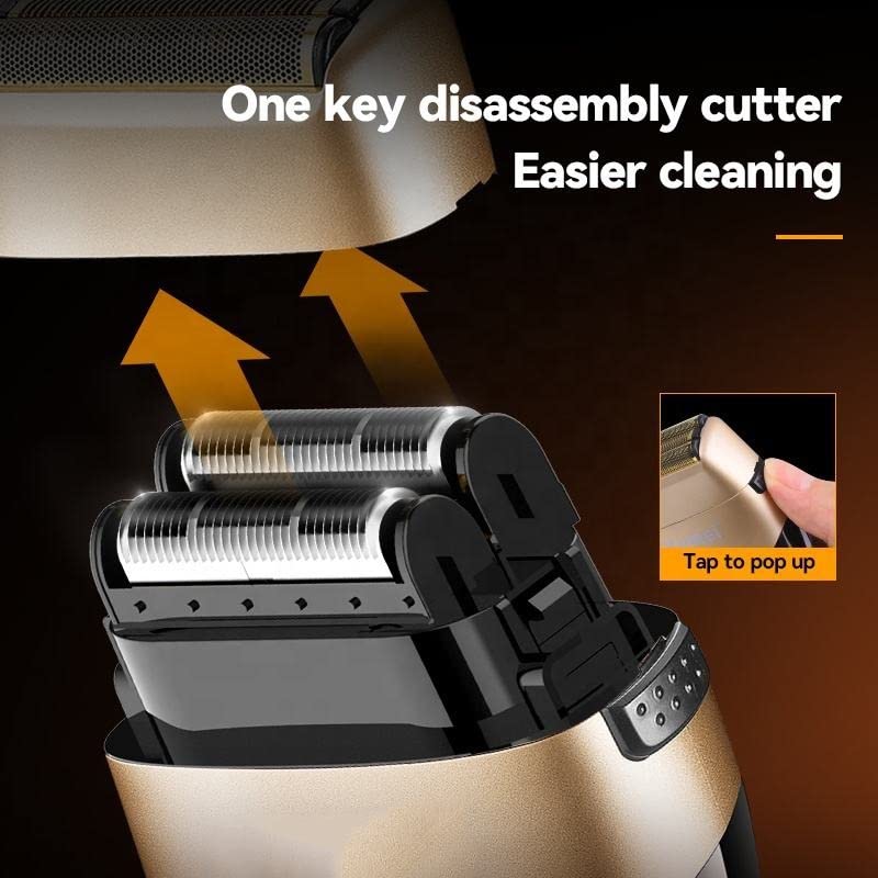 Premium Electric Razor for Men - Rechargeable Wet/Dry Shaver with Beard Trimmer & Charging Base - Perfect for Travel, Home & Gym Use