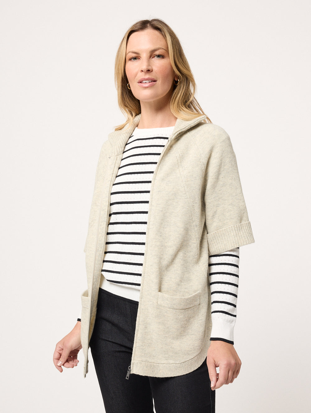 Ria Zip Through Cardigan for Women - Stylish & Comfortable Knit Sweater | Perfect for Office, Casual Outfits & Layering