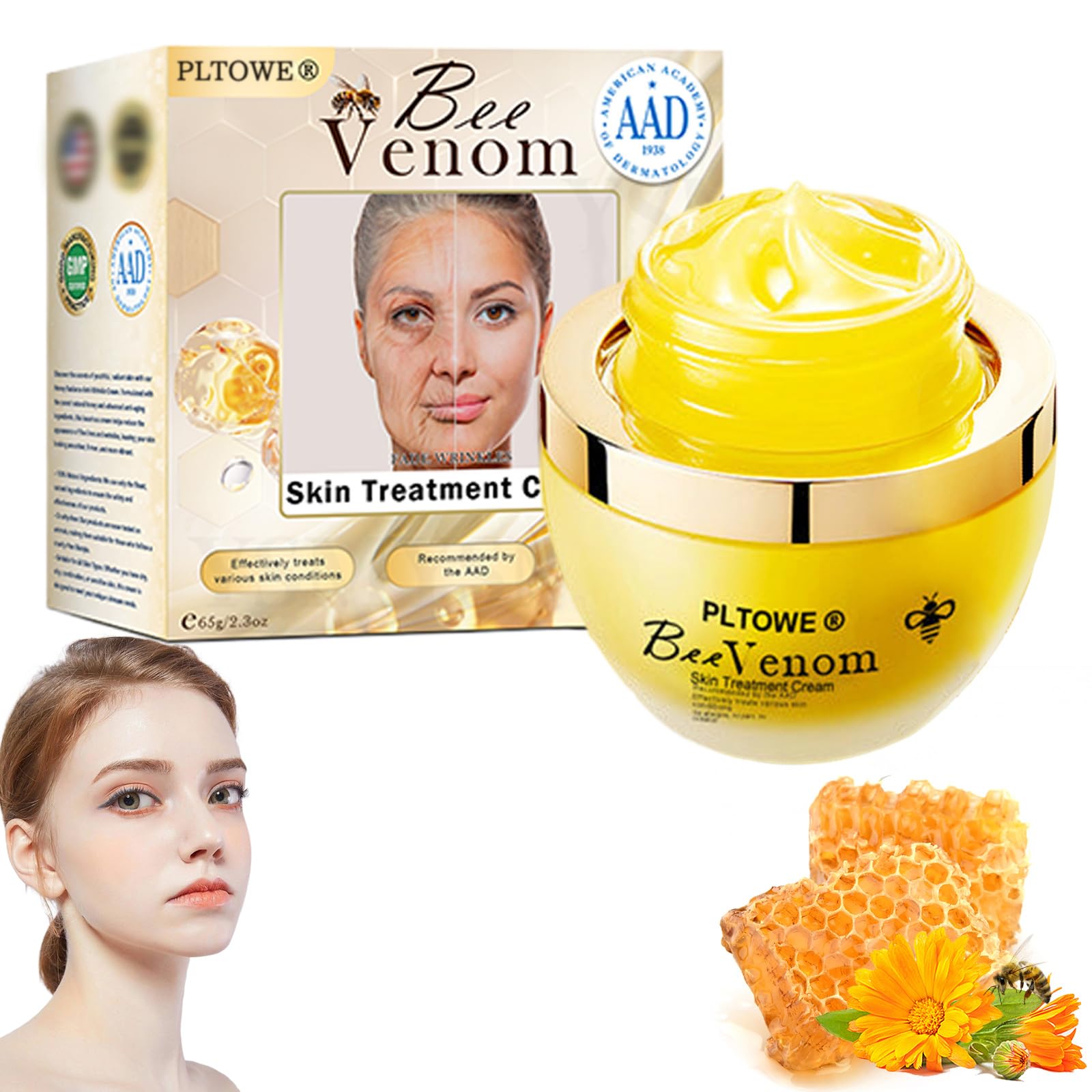 Professional Bee Venom Cream for Face & Body - All Skin Types Moisturizer | Anti-Aging, Wrinkle Treatment & Skin Repair | Day & Night Use for Radiant Skin