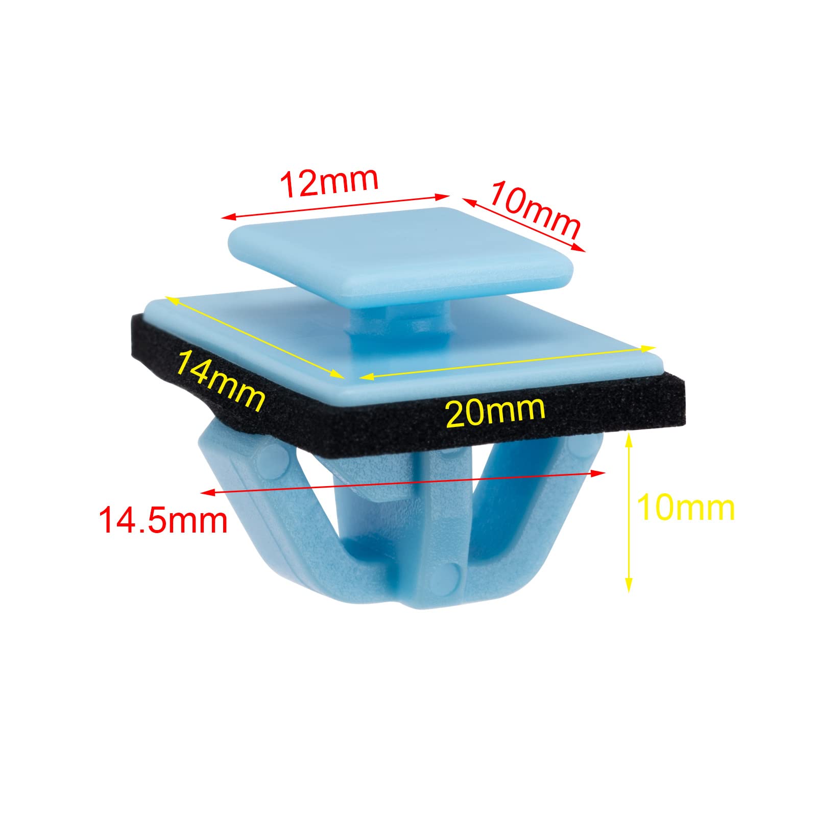 OAUTOO 40PCS Fender Flare Rocker Door & Exterior Moulding Clips with Sealer - Compatible with Hyundai 87756-1F000 - Perfect for Car Body Repair and Trim Replacement