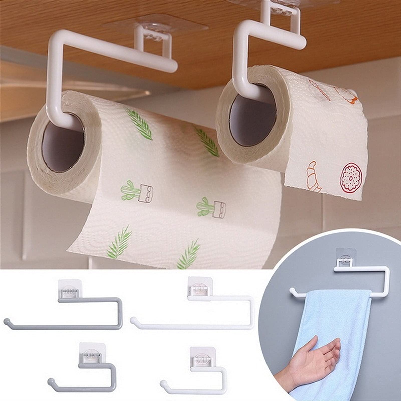 Stainless Steel Toilet Paper Holder & Kitchen Paper Roll Rack - 14.5cm Bathroom & Cabinet Towel Hanger for Home, Office, RV - Space Saving Design for Small Bathrooms & Kitchens