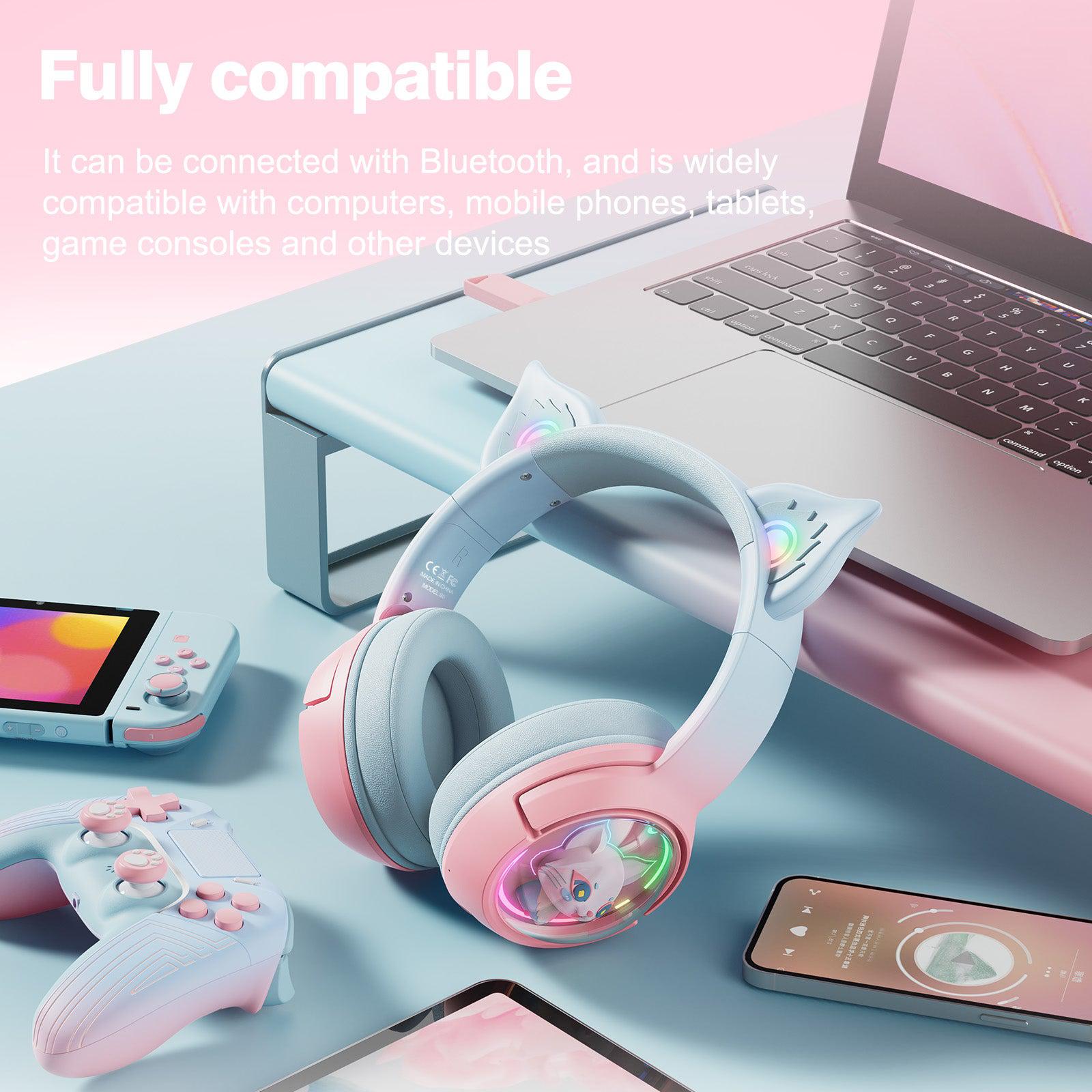 ONIKUMA B5 Gradient RGB Gaming Headset - 2.4G Wireless/Bluetooth/Wired 3-in-1 Mode with Microphone for PC, PS5, Xbox, Switch - Perfect for Gaming, Streaming & Online Meetings