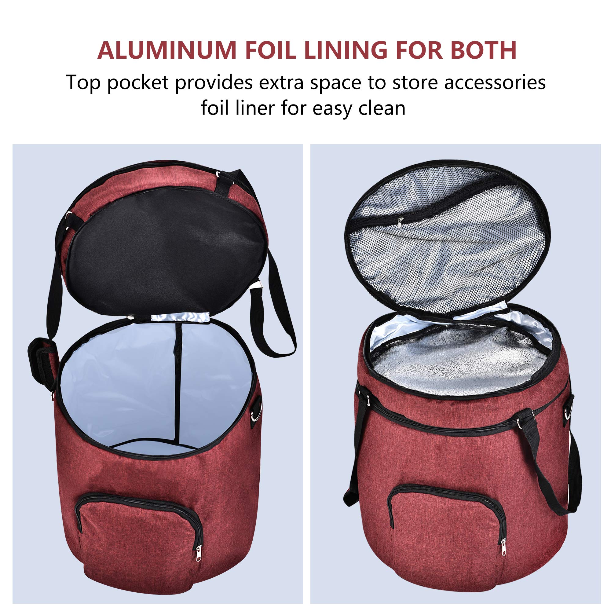 Instant Pot Pressure Cooker Travel Tote Bag - 2 Compartment Storage Case for 8 QT Cooker Accessories & Kitchen Appliances (Wine Red, Bottom Enclosed) - Perfect for Travel, Picnics & Organized Kitchen Storage