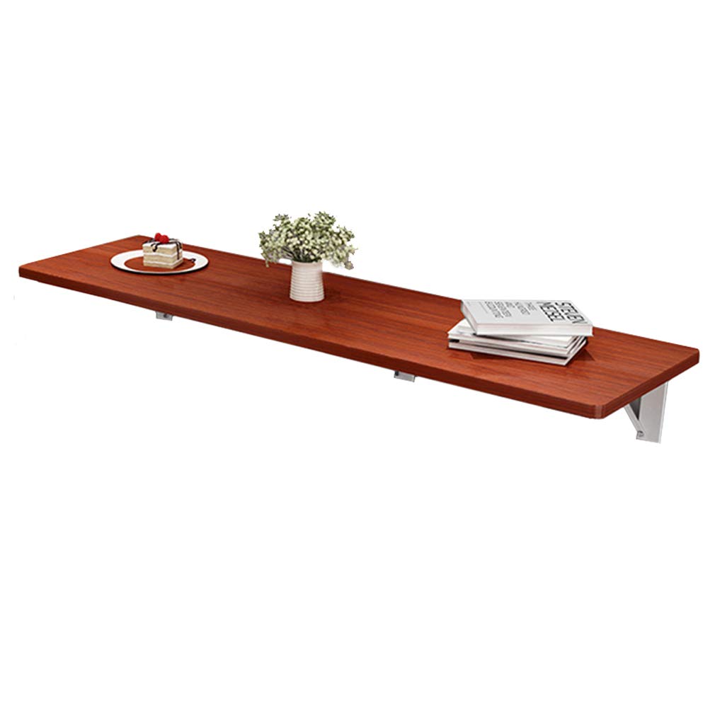 Foldable Wall-Mounted Wooden Bistro Table with Bar Stool - Space-Saving Dining Set for Small Spaces, Kitchen, Restaurant & Living Room (Teak, 110x40cm/43.3x16in) - Perfect for Breakfast Nook, Coffee Corner & Compact Home Decor