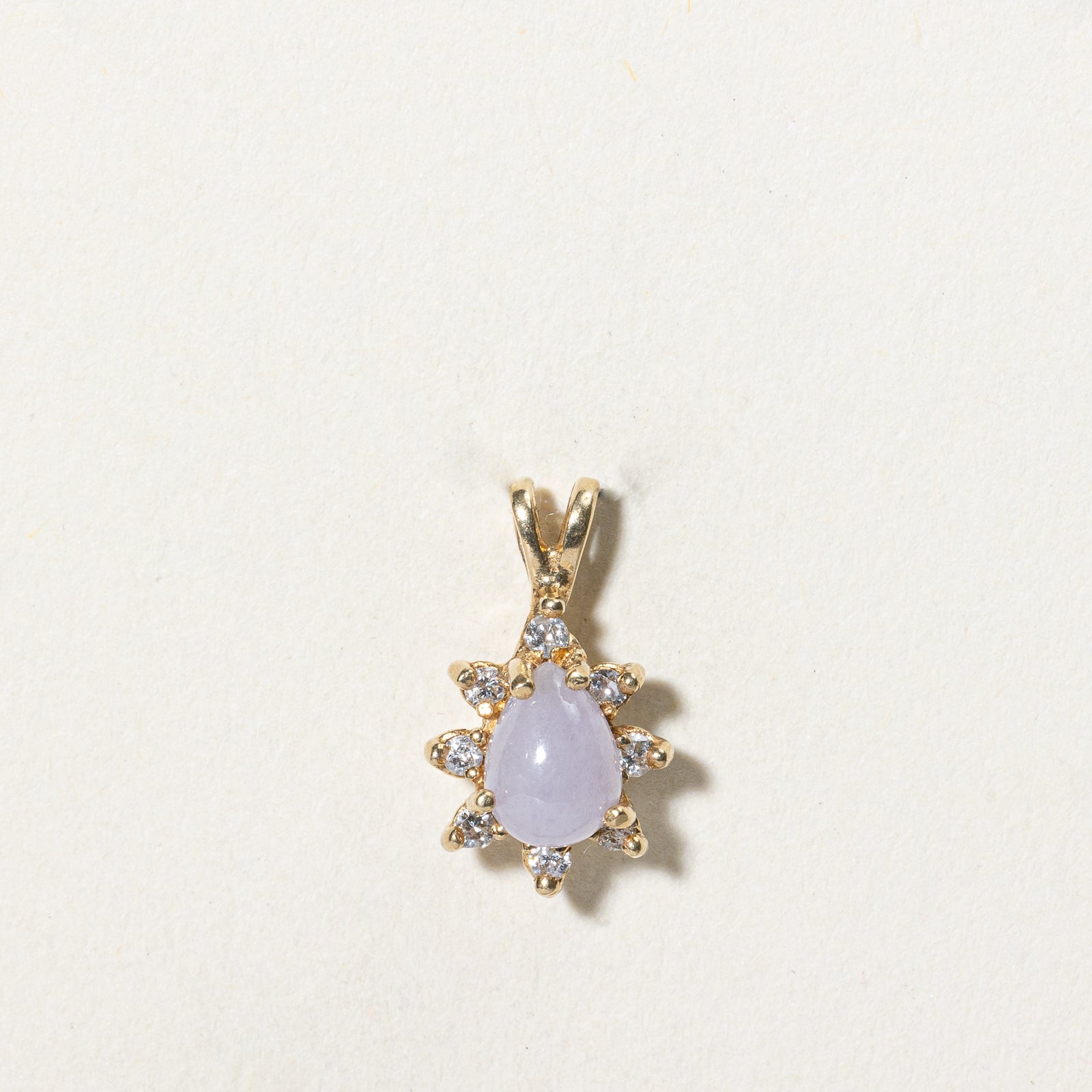 Exquisite Jadeite & Diamond Petal Pendant Necklace | 0.10ct Diamond & 0.09ctw Jadeite | Elegant Jewelry Gift for Women | Perfect for Weddings, Anniversaries & Special Occasions