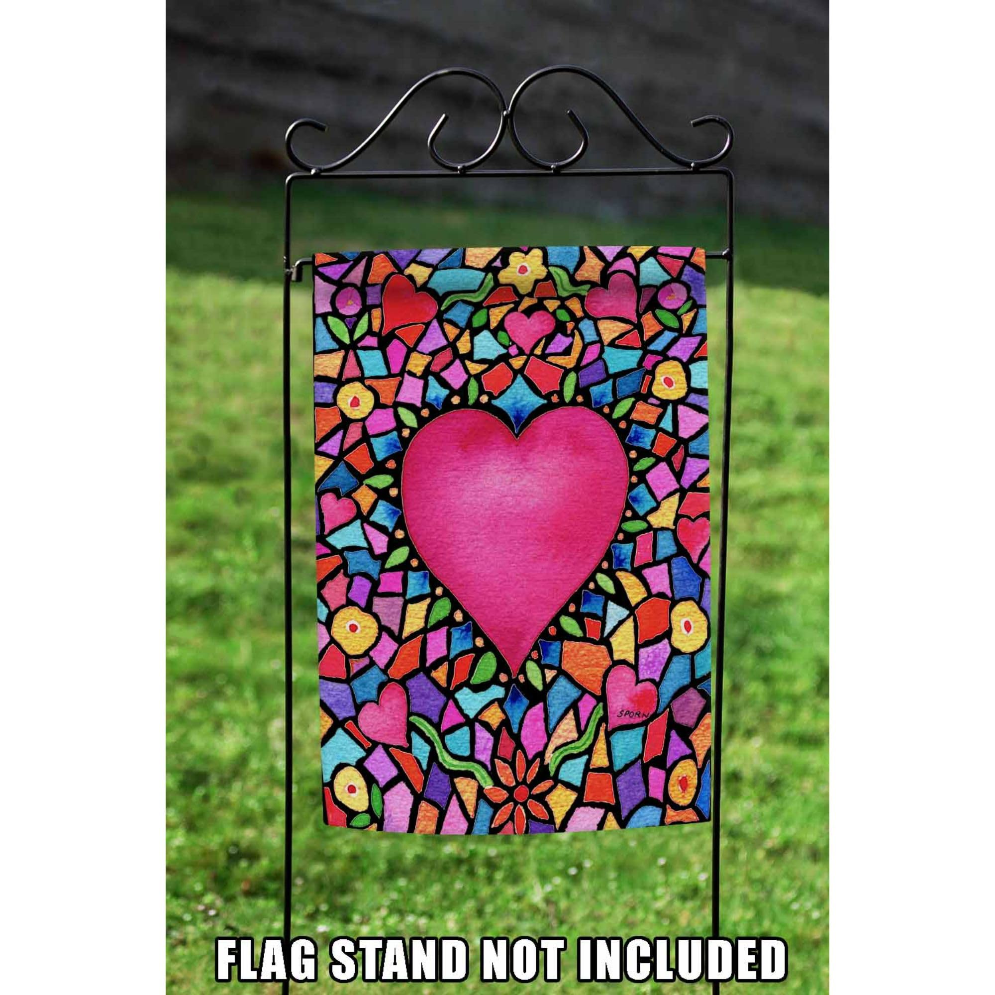 Toland Home Garden 1110785 Double Sided Valentine's Day Garden Flag - 12x18 Inch Kaleidoscope Heart Outdoor Yard Decoration for House, Porch & Lawn - Perfect for Valentine's Day, Anniversaries & Romantic Home Decor