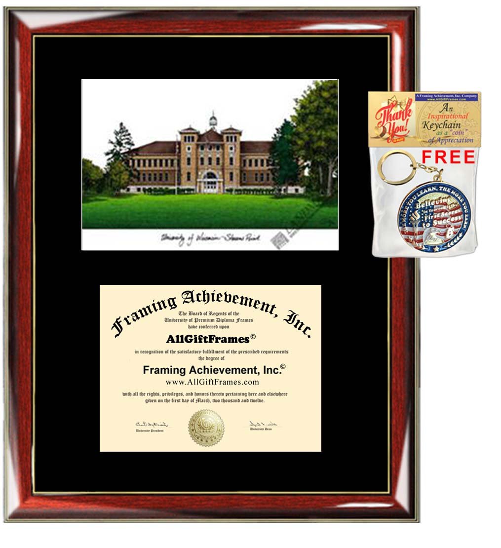 UWSP Diploma Frame - University of Wisconsin Stevens Point Graduation Certificate Holder with Lithograph | Perfect Graduation Gift for Students, Wall Display for Office or Home Decor