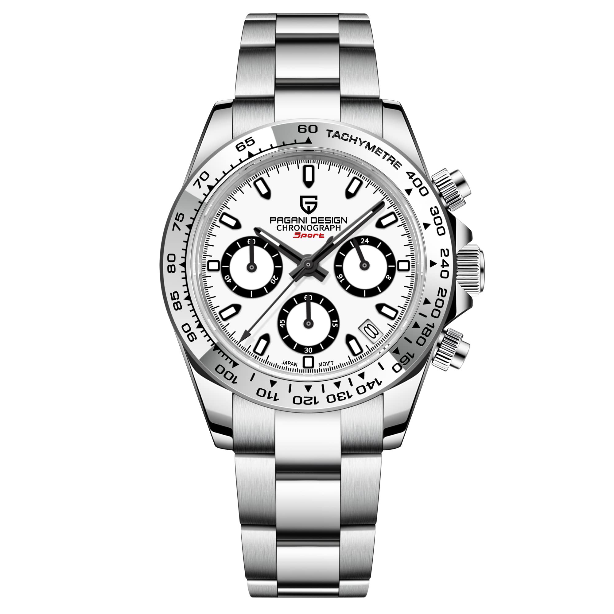 Pagani Design Men's Luxury Chronograph Watch - Stainless Steel, Japanese VK63 Quartz Movement, 100m Waterproof - Perfect for Business, Formal & Casual Wear