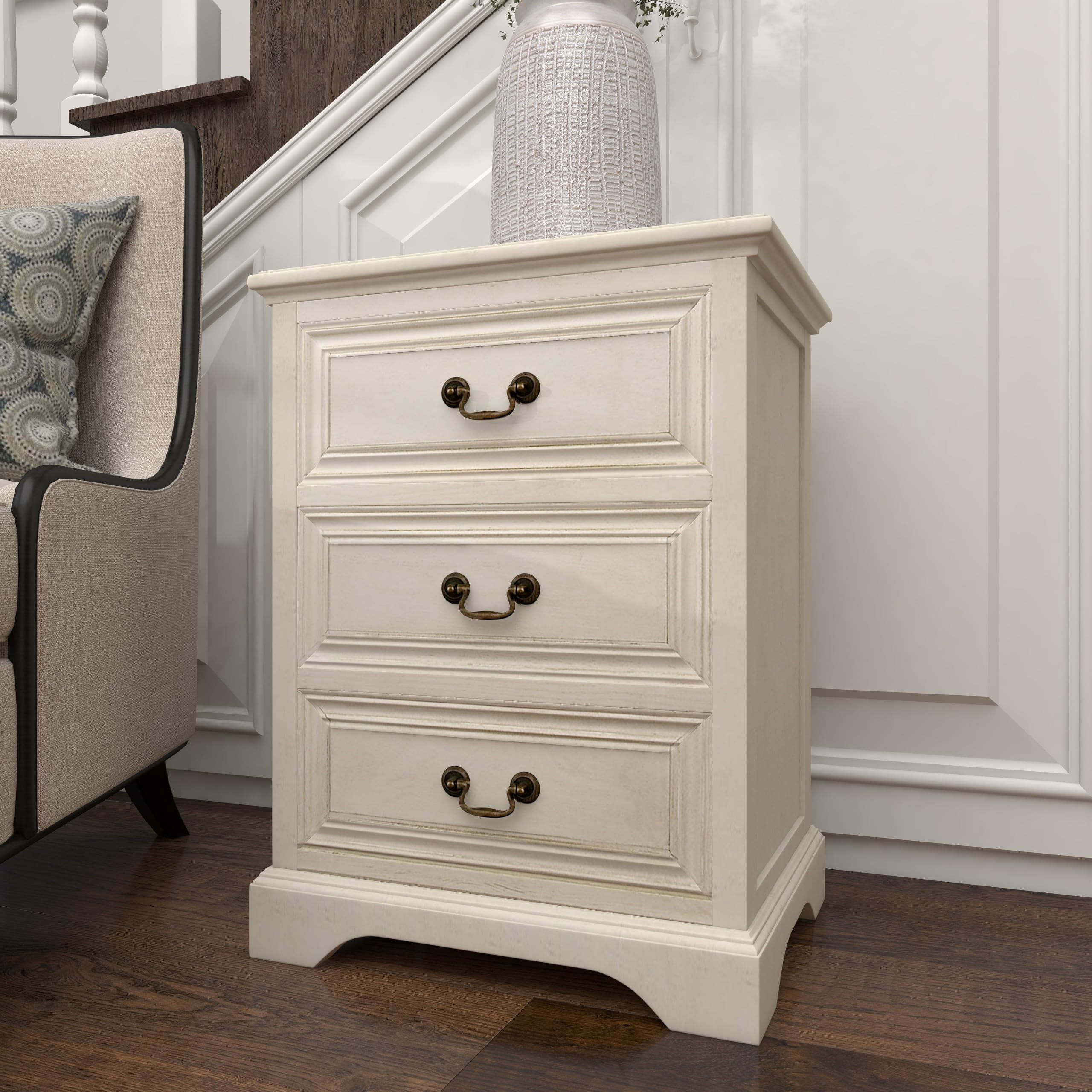 Deco 79 Wooden 3-Drawer Storage Cabinet - Cream Accent Cabinet 17
