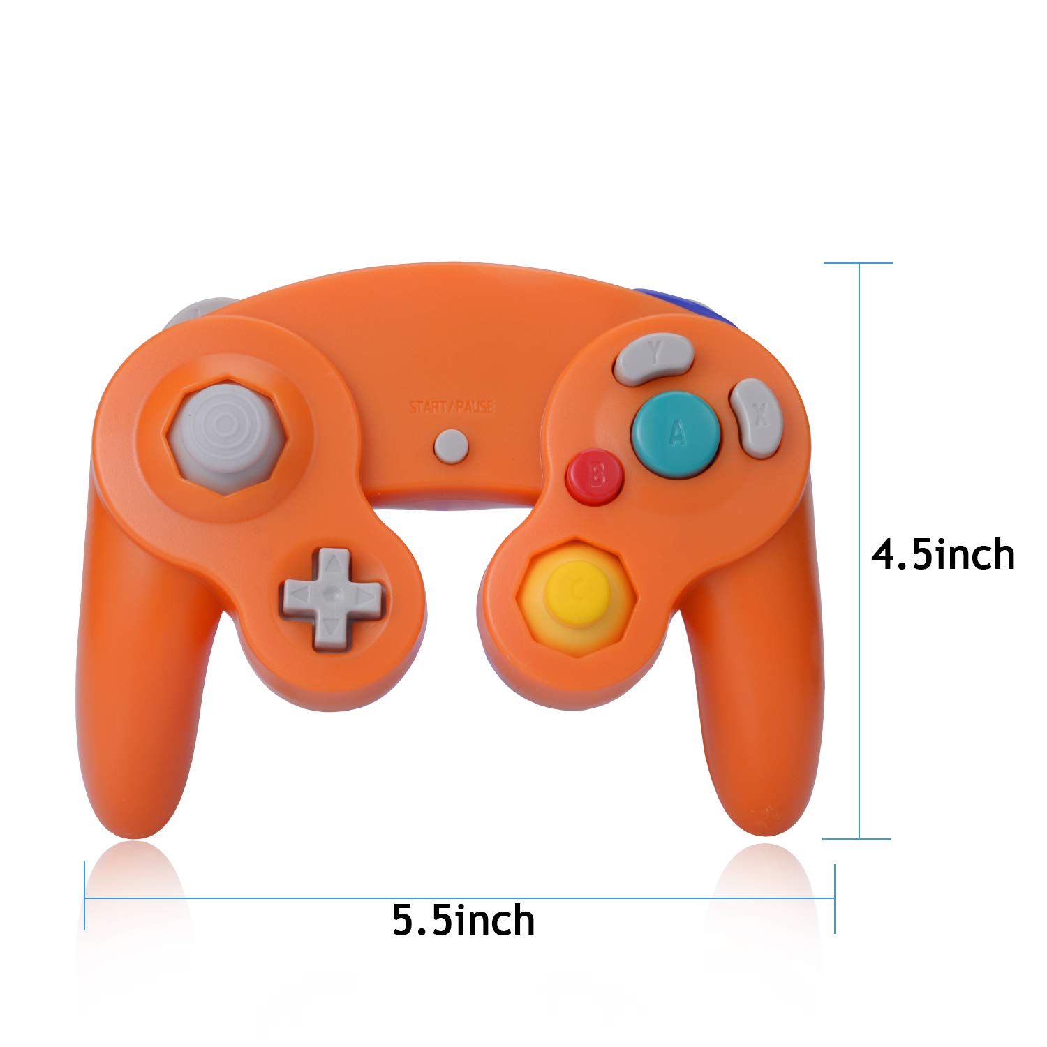 ONE250 2 Pack Classic Shock Wired Game Controller - Compatible with Wii, NGC & Gamecube (Purple & Orange) | Perfect for Retro Gaming, Multiplayer Sessions & Classic Console Enthusiasts