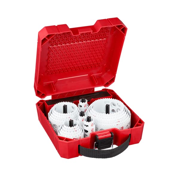 Milwaukee 49-22-4185 28-Piece Professional Ice Hardened Hole Saw Kit for Metal, Wood & Plastic - Perfect for HVAC, Plumbing & Electrical Installations