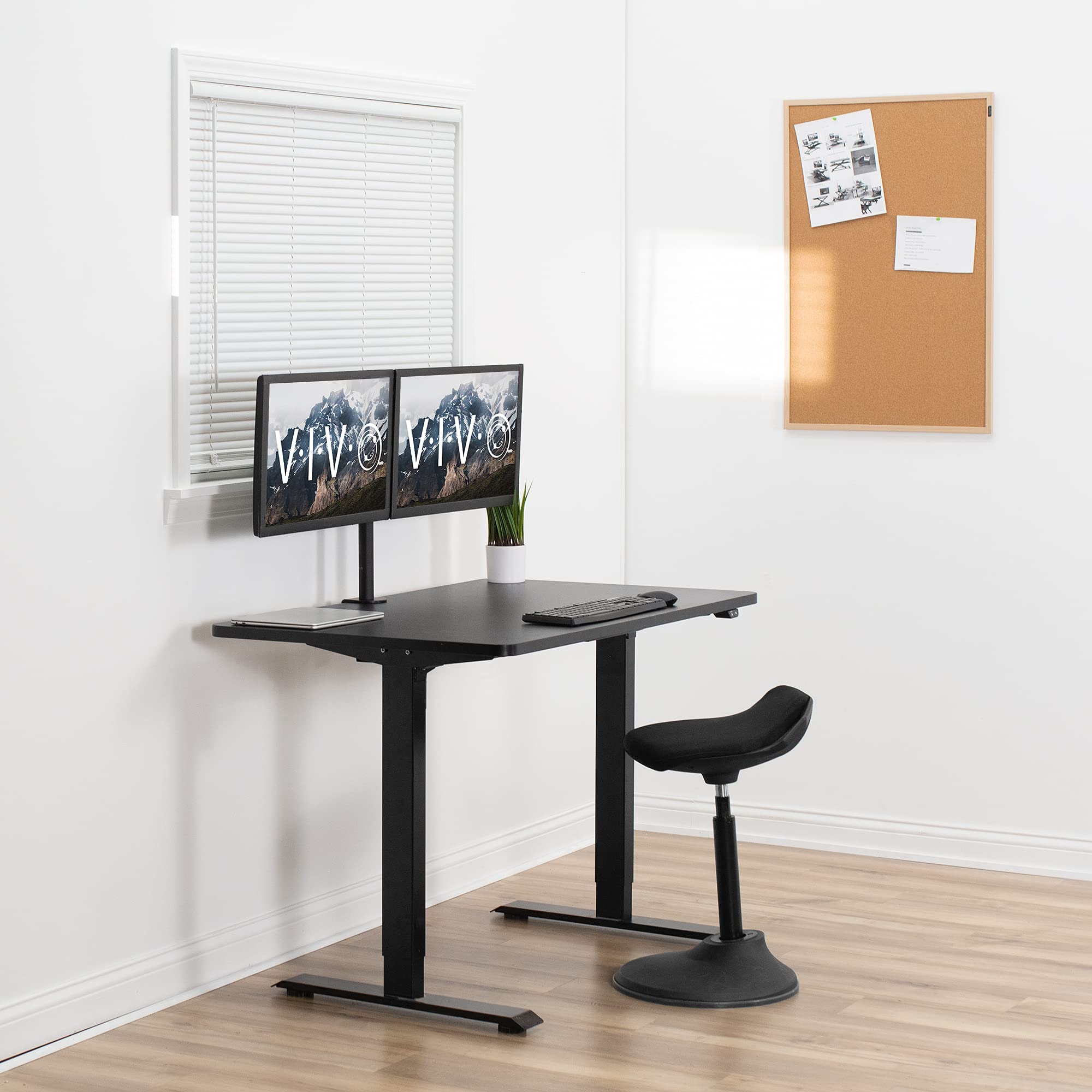 VIVO Universal 48 x 30 Inch Solid One-Piece Table Top for Standard & Sit to Stand Height Adjustable Home Office Desk Frames, Black (DESK-TOP48-30B) - Perfect for Workstations, Gaming Setups & Study Areas