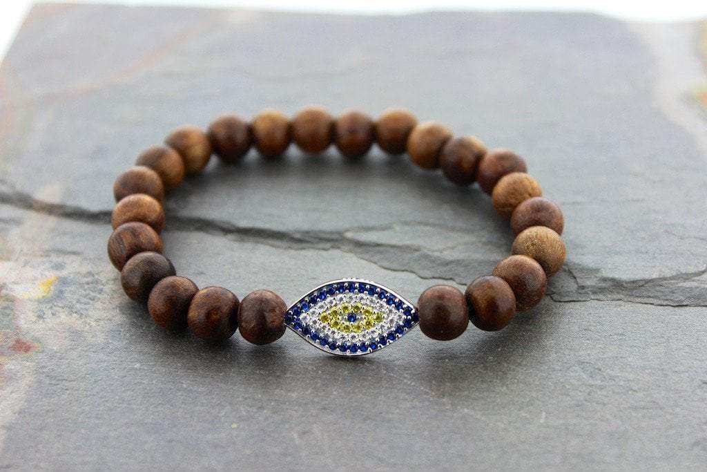 Handmade Evil Eye Mala Bead Bracelet for Women - Protection & Positive Energy - Yoga, Meditation & Spiritual Healing Jewelry