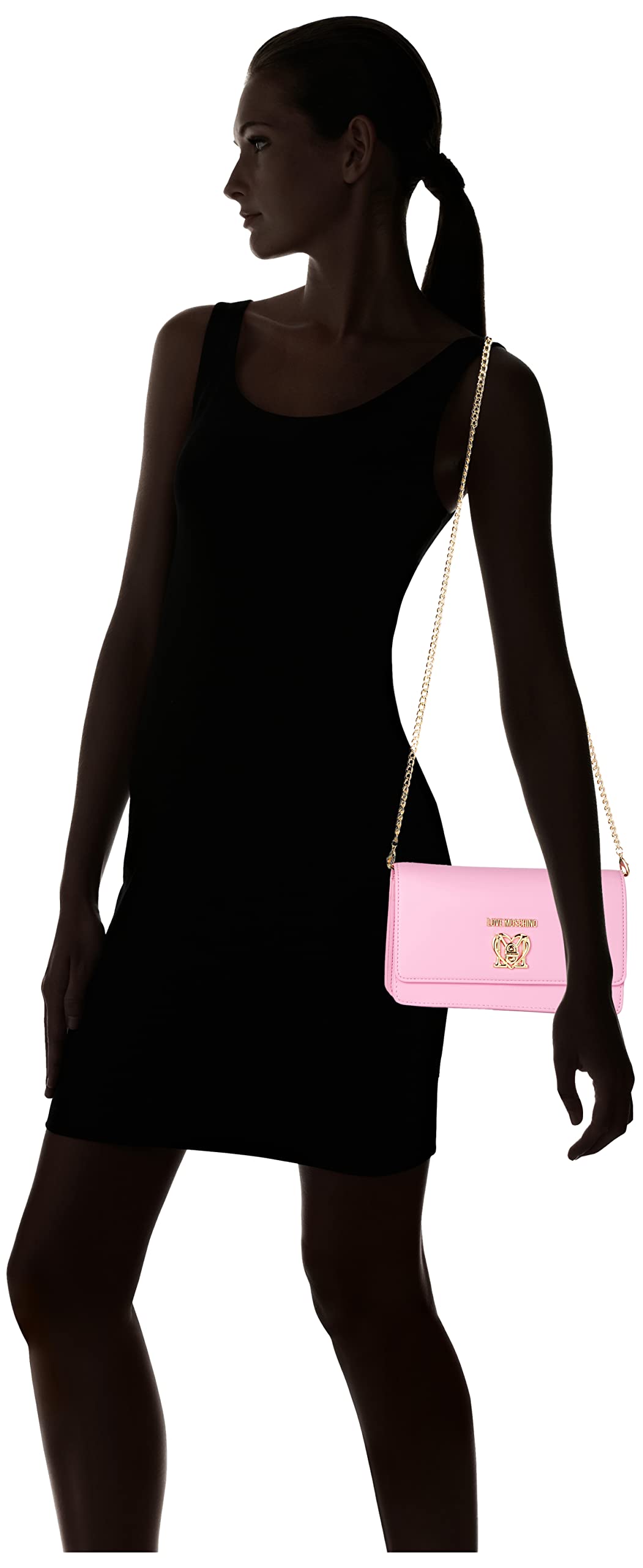 Love Moschino Women's JC4393PP0FKO0 Leather Shoulder Bag - Stylish Designer Handbag for Women, Perfect for Work, Travel & Evening Out