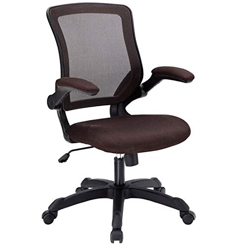 Scranton & Co Brown Modern Breathable Mesh Back Office Chair - Ergonomic Desk Chair for Home Office, Gaming, and Workspace Comfort