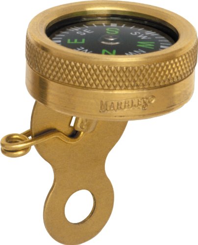 Premium Marbles Pin-On Compass for Hiking, Camping & Outdoor Adventures - Durable Brass Navigation Tool for Backpacking, Hunting & Survival Gear