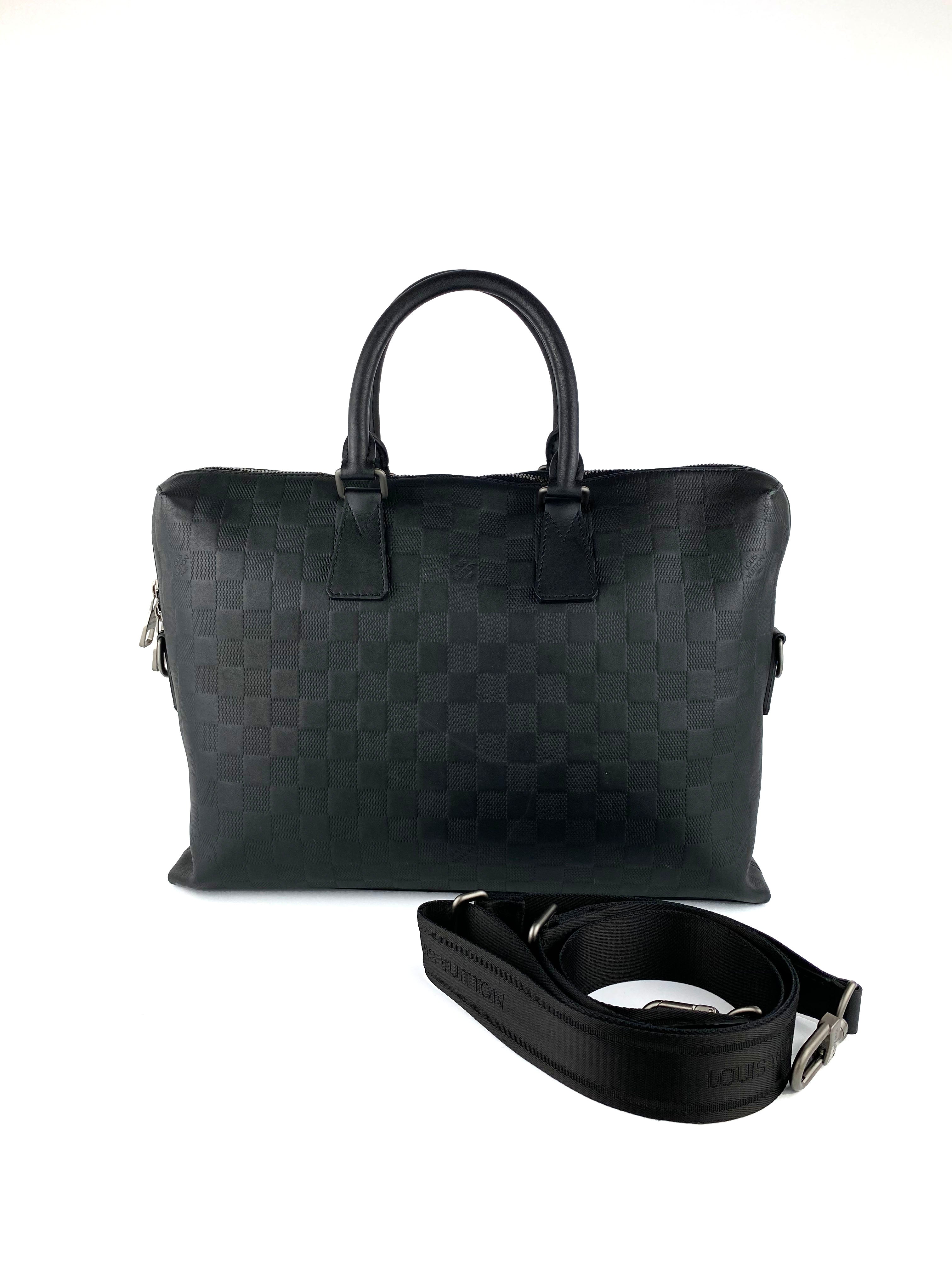Louis Vuitton Black Damier Infini Leather Business Tote Bag for Women - Luxury Work Bag for Office, Travel & Professional Meetings