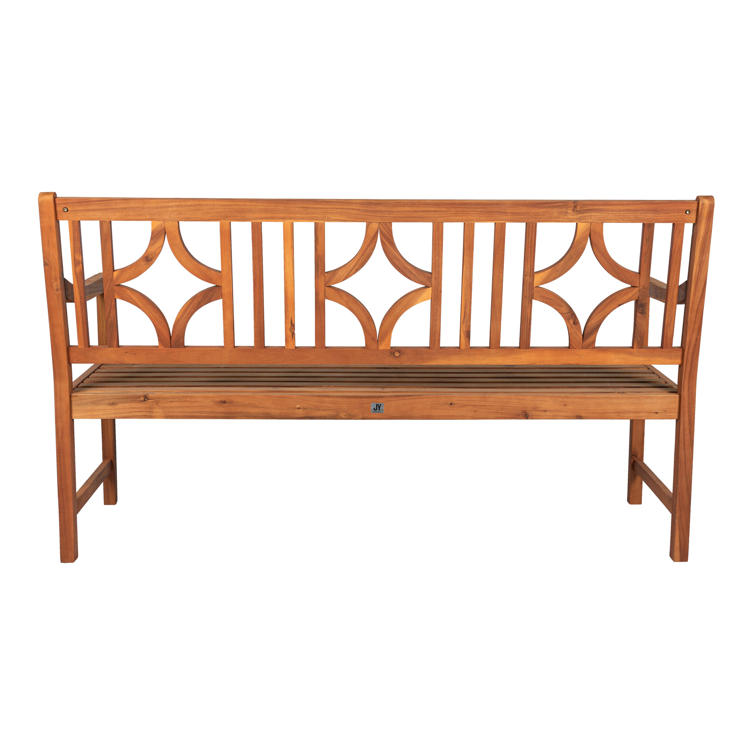 Acacia Wood Outdoor Garden Patio Bench - 600 Lbs Weight Capacity, Diamond Back Design - Perfect for Backyard, Deck, Porch & Park Seating