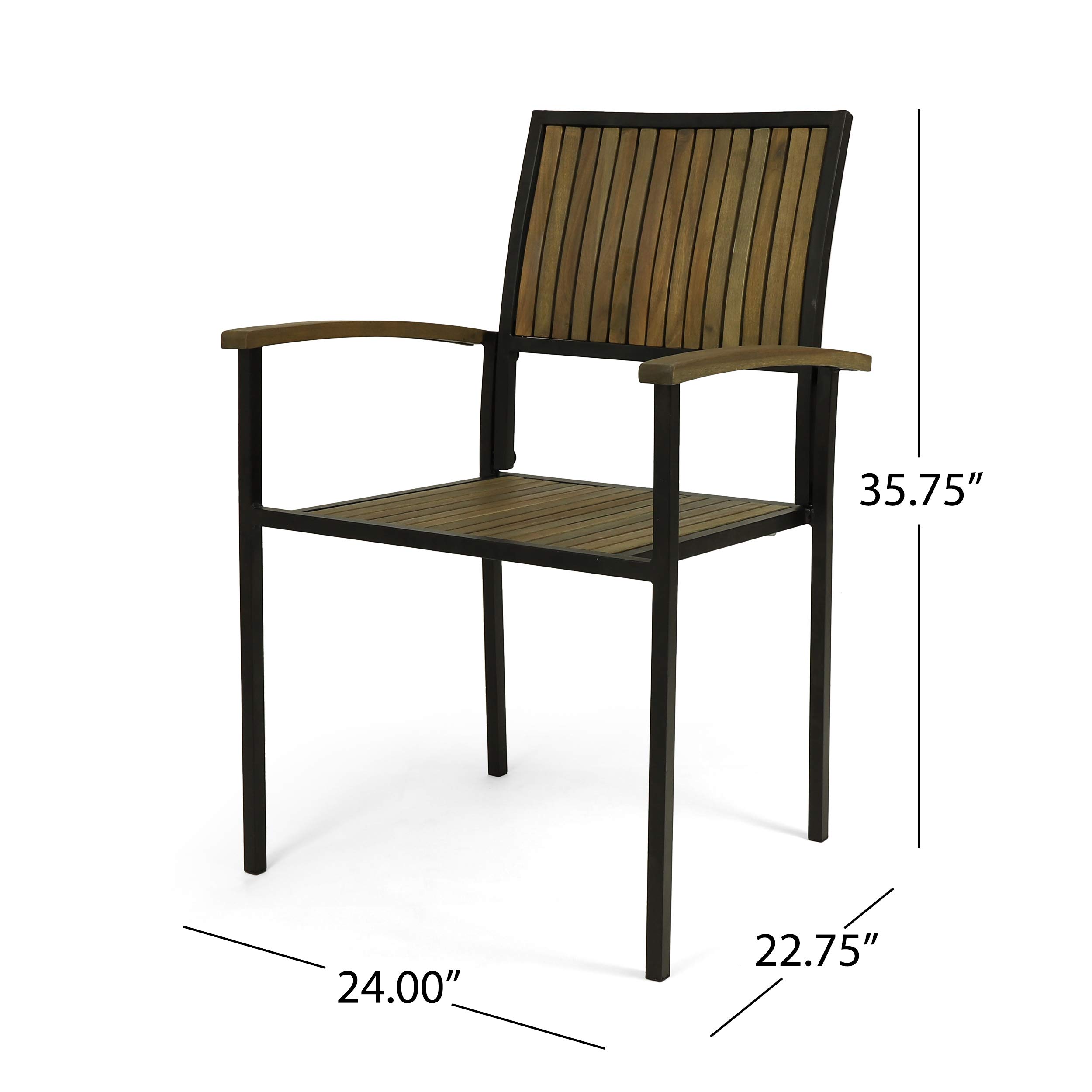 Premium Patio Dining Chairs Set - Gray & Black Weather-Resistant Outdoor Furniture for Garden, Deck, Poolside & Backyard Relaxation