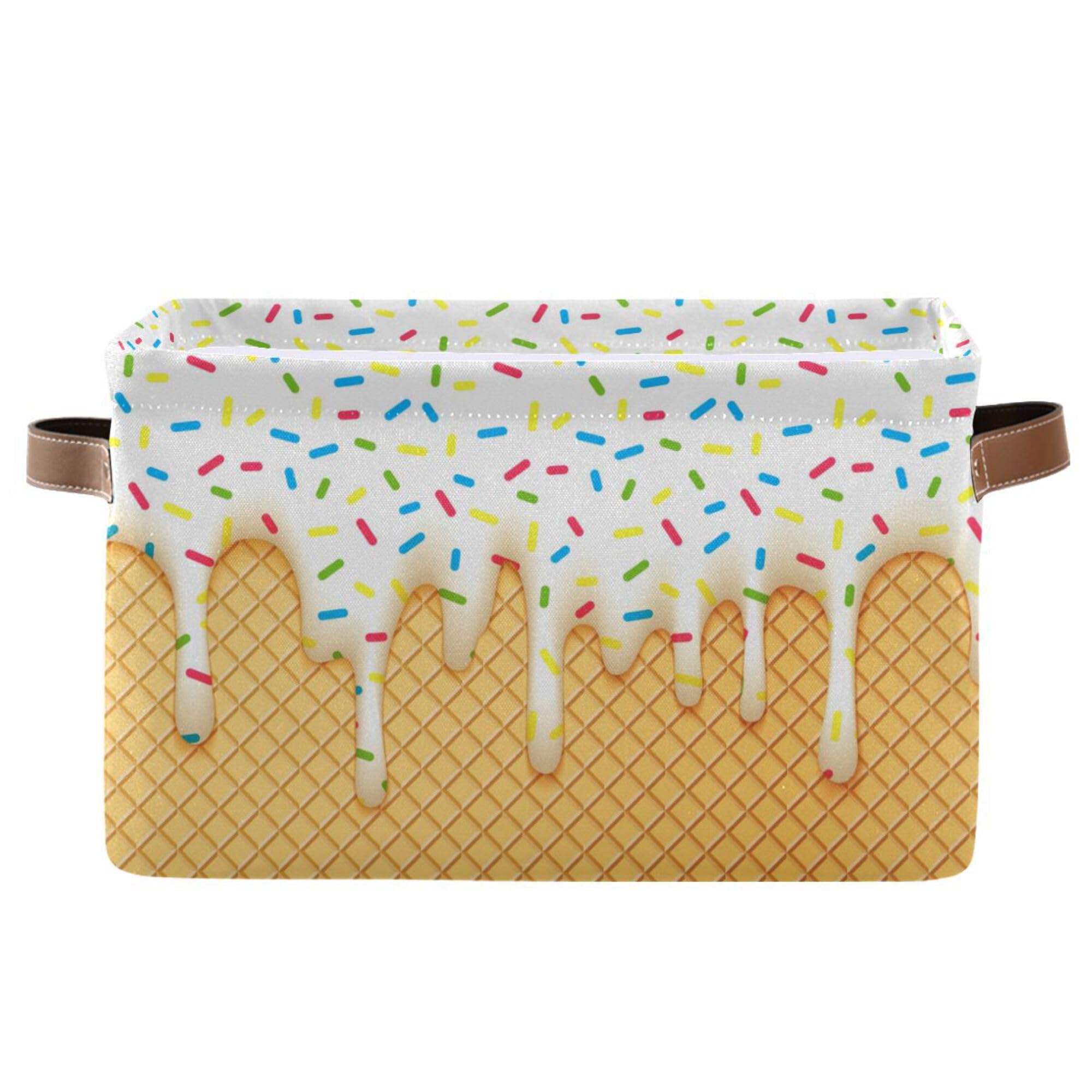 Xigua Rectangular Canvas Storage Bin with Handles - Versatile Home & Office Organizer for Books, Toys, Laundry & Nursery | Perfect Gift Basket for Closet Organization & Kids Room Storage