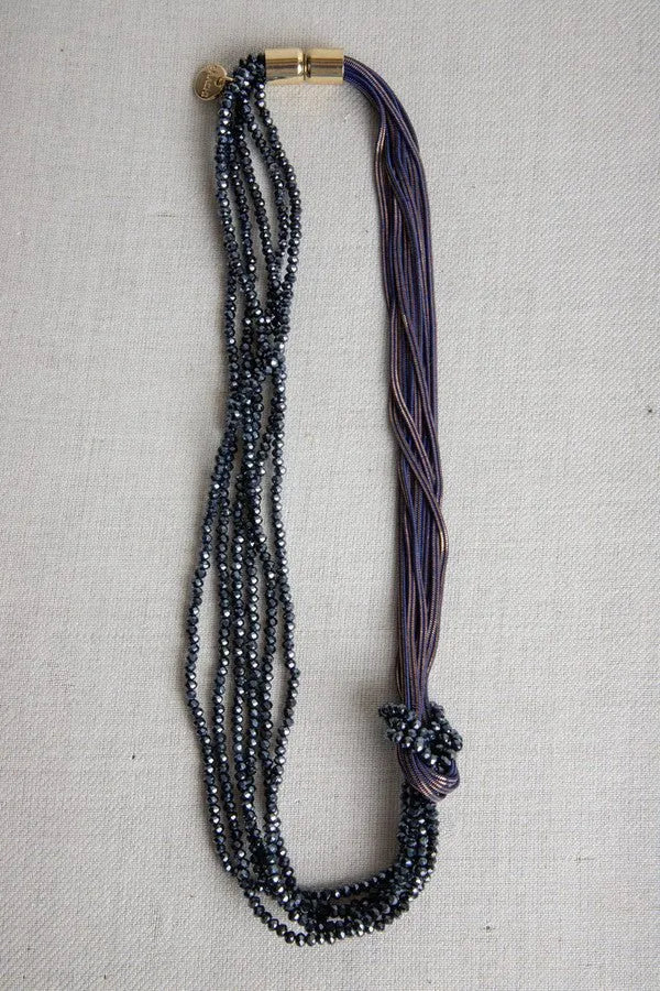 Elegant Knotted Chain Beaded Statement Necklace for Women - Boho Chic Jewelry for Parties, Weddings & Date Nights
