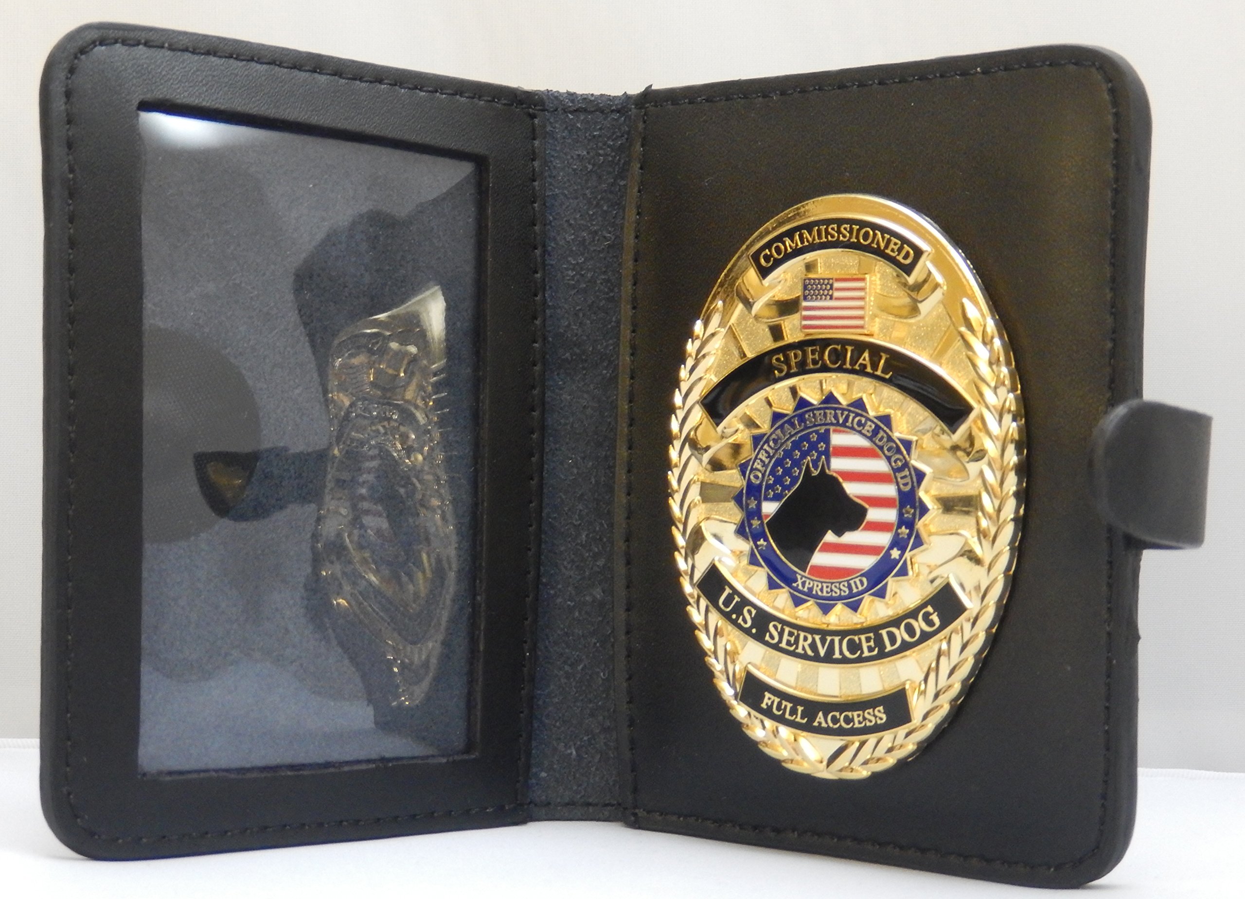 Premium Leather Service Dog Badge Wallet - Durable ID Holder for Service Animals & Emotional Support Pets - Perfect for Training, Travel & Public Access