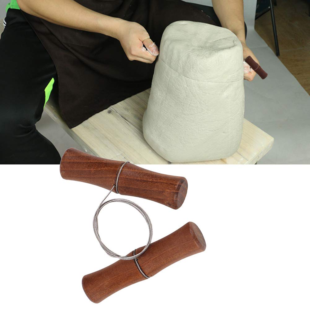Stainless Steel Wire Clay Cutter with Wooden Handle - 9.84ft Pottery Cutting Wire for Cheese, Dough & Clay Art Crafts - Perfect for Sculpting, Pottery Making & Baking