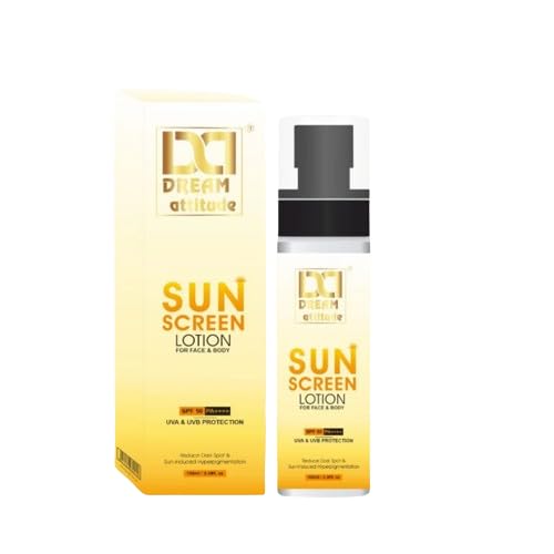 SPF 50 Sunscreen Lotion for Face and Body - 100ml | Broad Spectrum UVA/UVB Protection, Water Resistant, Non-Greasy Formula - Perfect for Beach, Swimming & Outdoor Activities