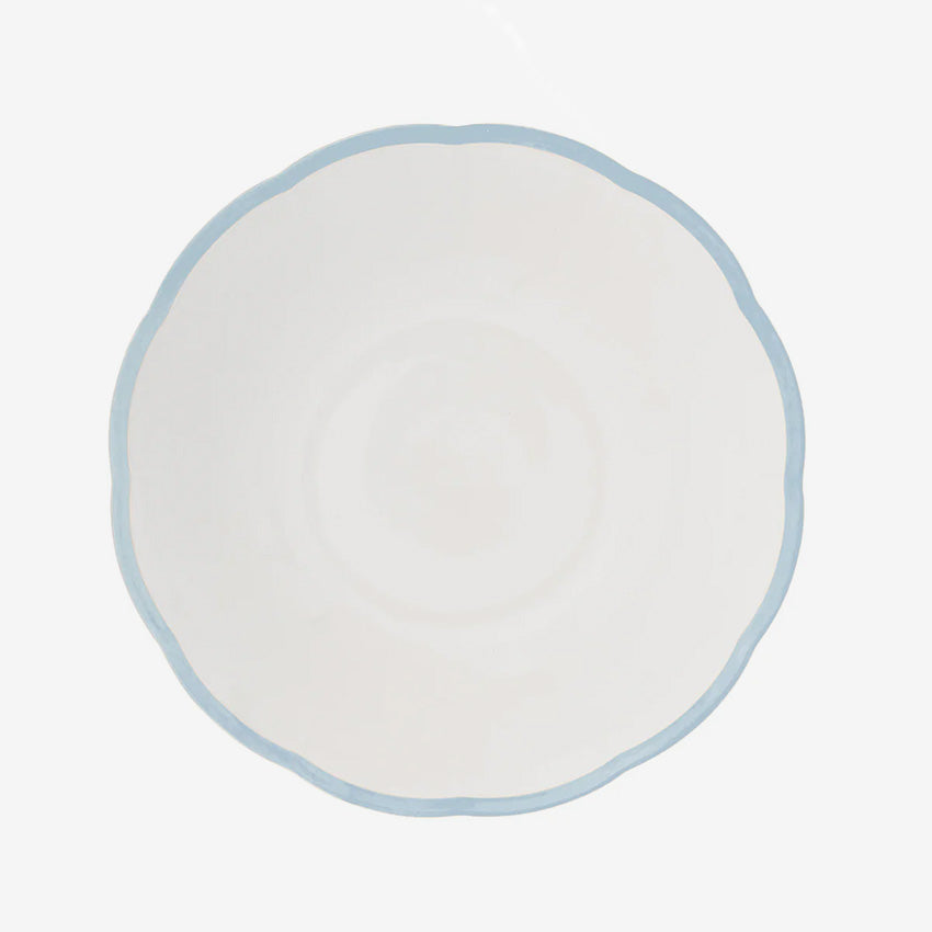 Bitossi Home Scalloped Rim Salad Bowl - Ceramic Serving Dish for Pasta, Fruit & Salad - Perfect for Dining, Entertaining & Kitchen Decor