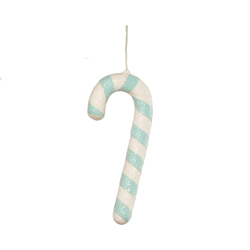 Bethany Lowe Aqua Peppermint & Candy Cane Christmas Ornaments - Set of 3 Handmade Holiday Decorations for Tree, Gift Wrapping & Festive Home Decor