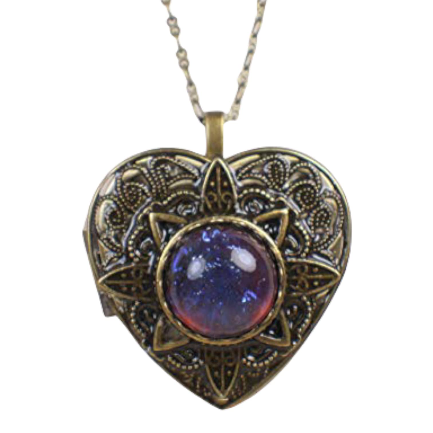 Red Dragon's Breath Round Glass Opal Music Box Locket - Vintage Jewelry Gift for Women, Engraved Keepsake for Birthday & Anniversary - Perfect for Romantic Gifts, Memory Boxes & Music Jewelry Collections
