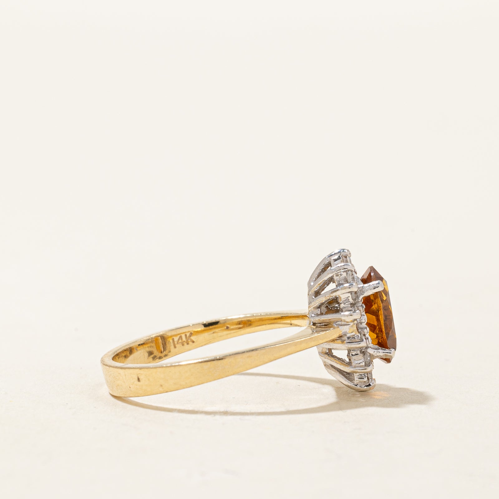 Exquisite Mandarin Citrine & Diamond Ring - 1.14ct Citrine with 0.21ctw Diamonds - Size 5.75 - Elegant Birthstone Jewelry for Women - Perfect for Anniversary, Birthday & Special Occasion Gifts