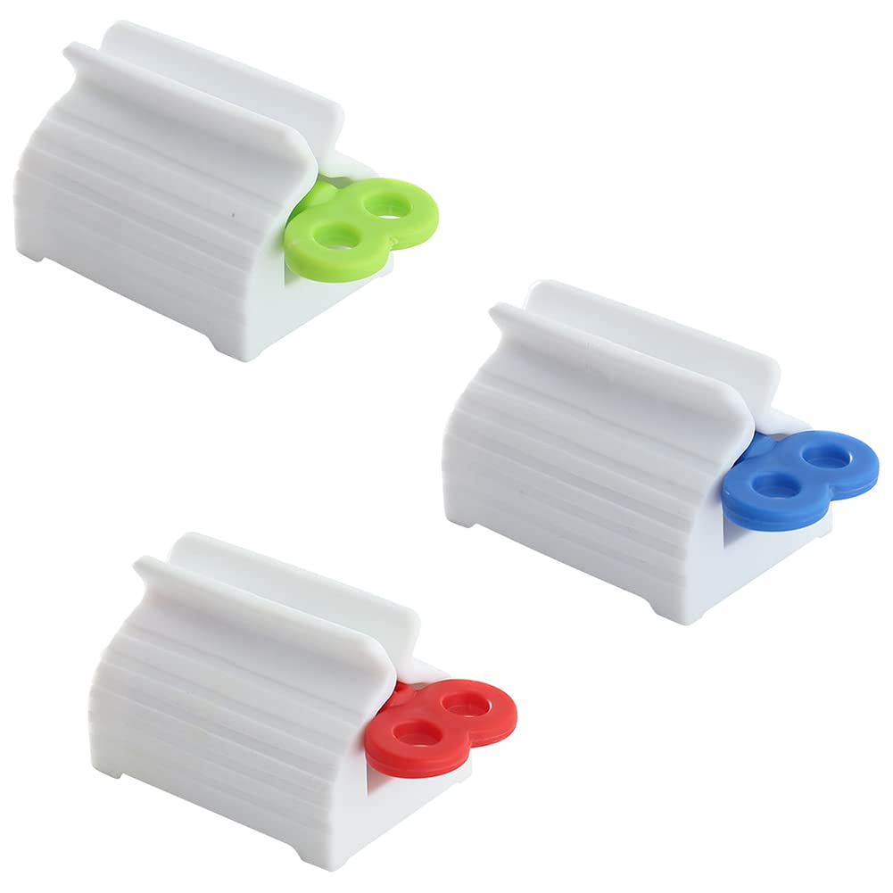 3-Pack Rotating Toothpaste Squeezer - Plastic Toothpaste Dispenser & Tube Roller for Bathroom & Kitchen Organization - Save Toothpaste & Cream - Perfect for Travel, Camping & Home Use