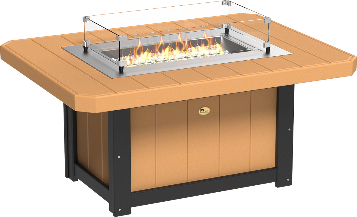 LuxCraft 51-Inch Rectangular Fire Pit - Outdoor Patio & Backyard Fireplace for Camping, Garden, and Poolside Gatherings