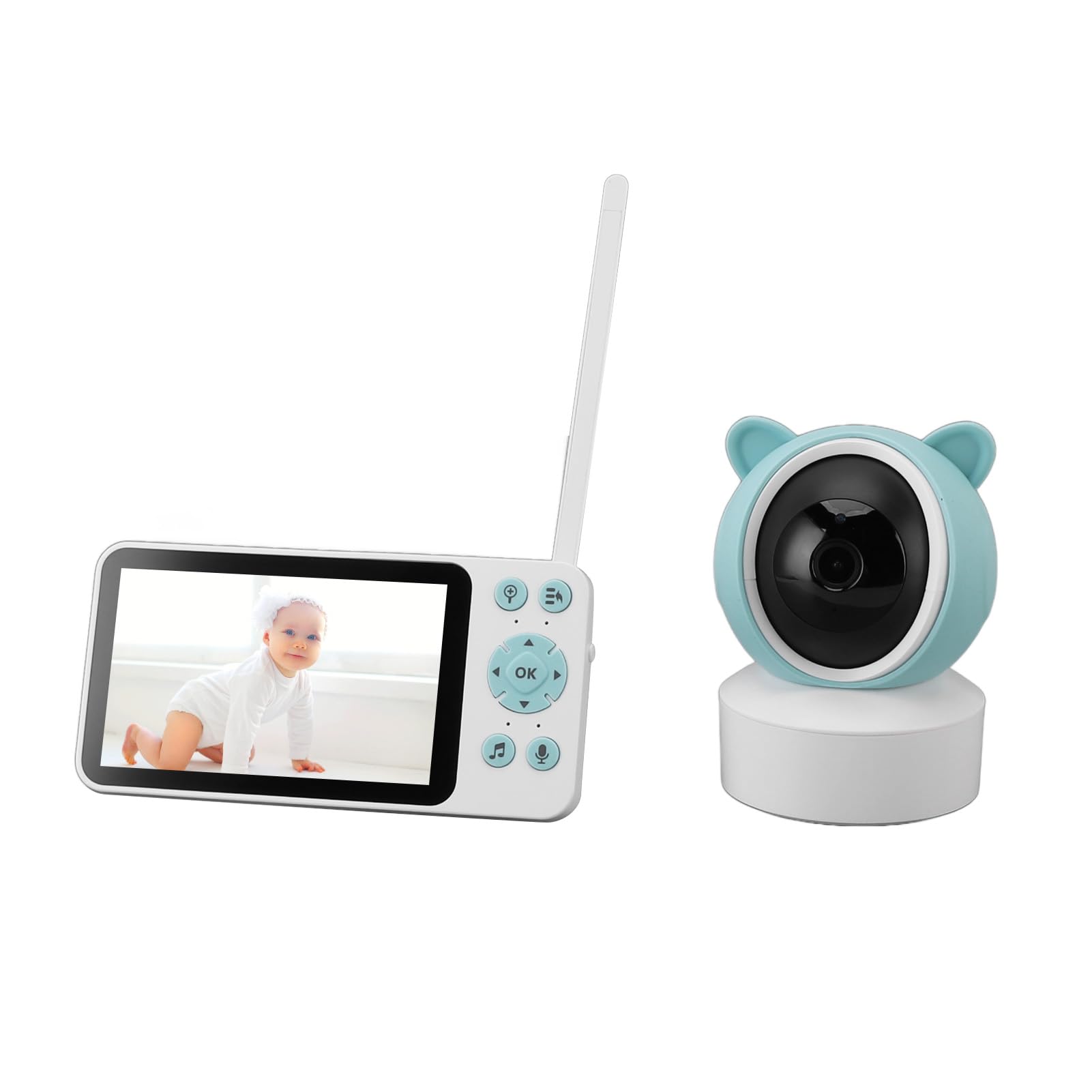 Best Baby Monitor with Voice Intercom - HD Video & Audio Surveillance System for Newborns & Infants - Nursery Security Camera for Playards, Cribs & Bedrooms (Ideal for Night Monitoring & Parent Peace of Mind)