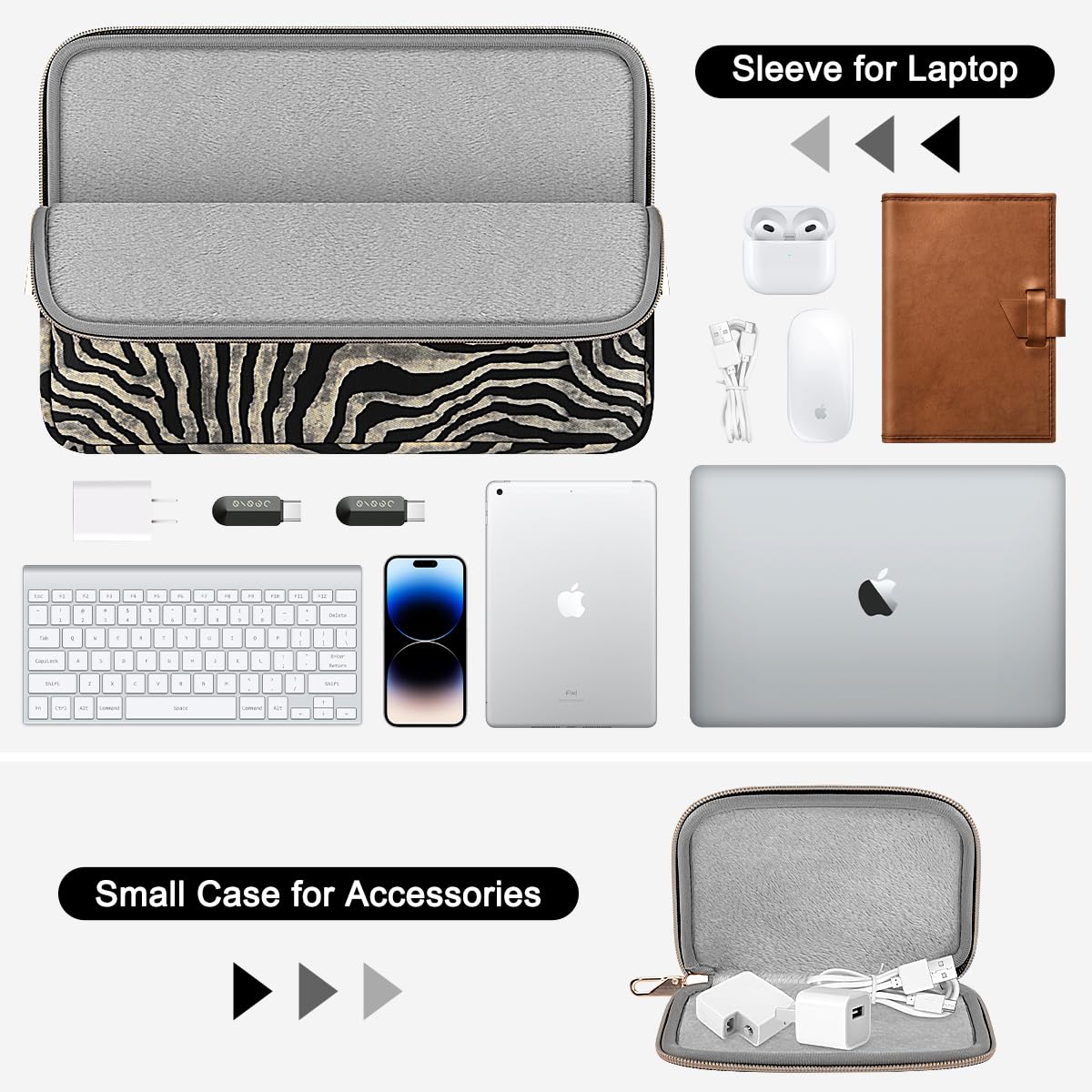 ARVOK 15-16 Inch Water-Resistant Laptop Sleeve Case for MacBook Pro 15/16, HP, Dell, Lenovo, Asus, Acer & Samsung - Includes Extra Storage Bag - Perfect for Office, Travel & School Use