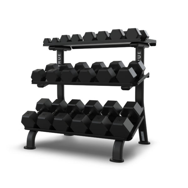True FS 24 3-Tier Flat Tray Dumbbell Rack - Heavy Duty Gym Equipment for Weight Storage & Organization | Perfect for Home Gym, Commercial Fitness Centers & CrossFit Workouts