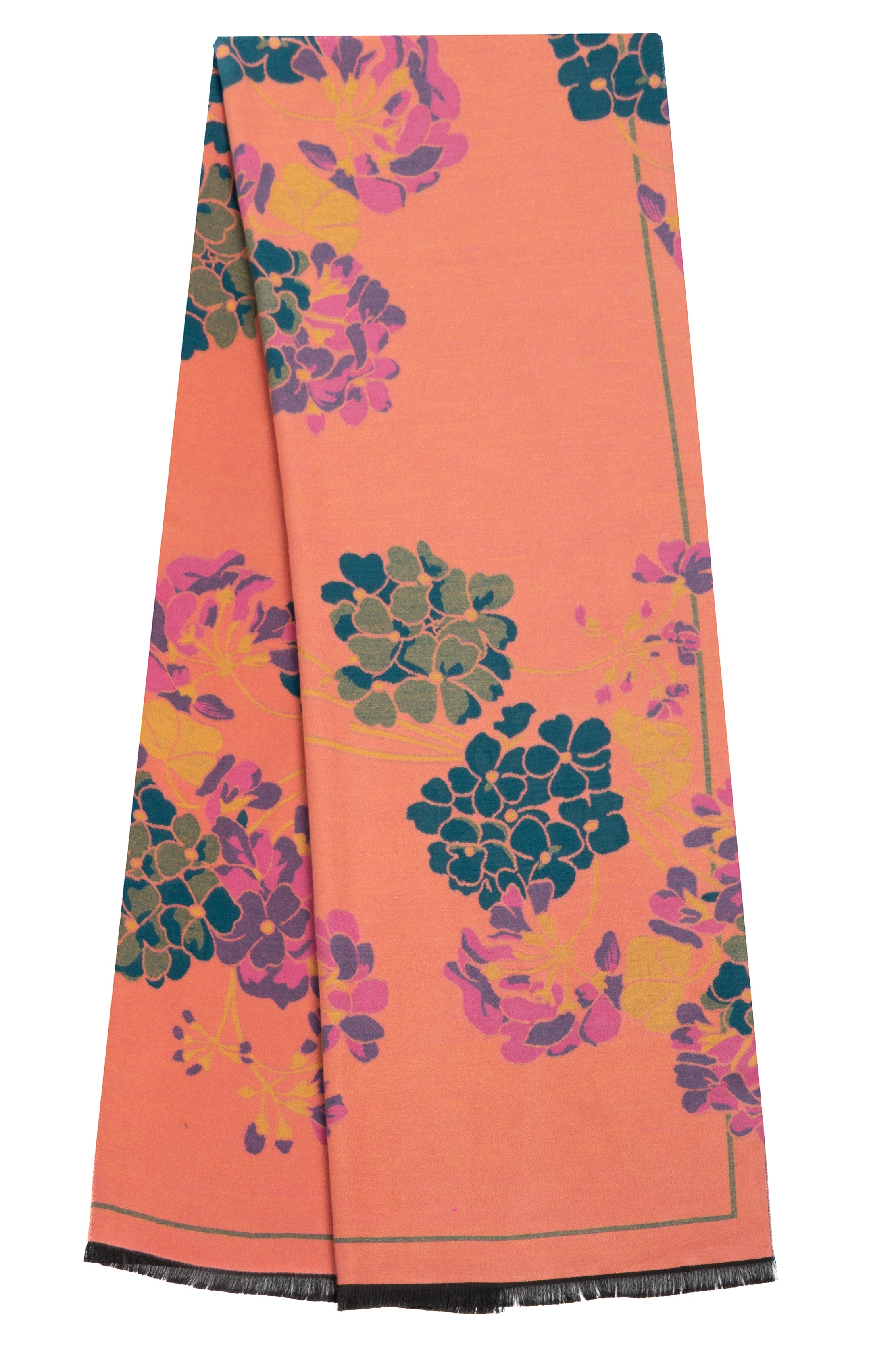 Two Tone Floral Reversible Scarf - Soft Lightweight Womens Fashion Accessory for Spring & Fall Outfits
